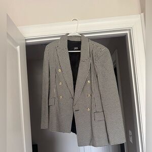 Zara Monochrome Houndstooth Women's Blazer